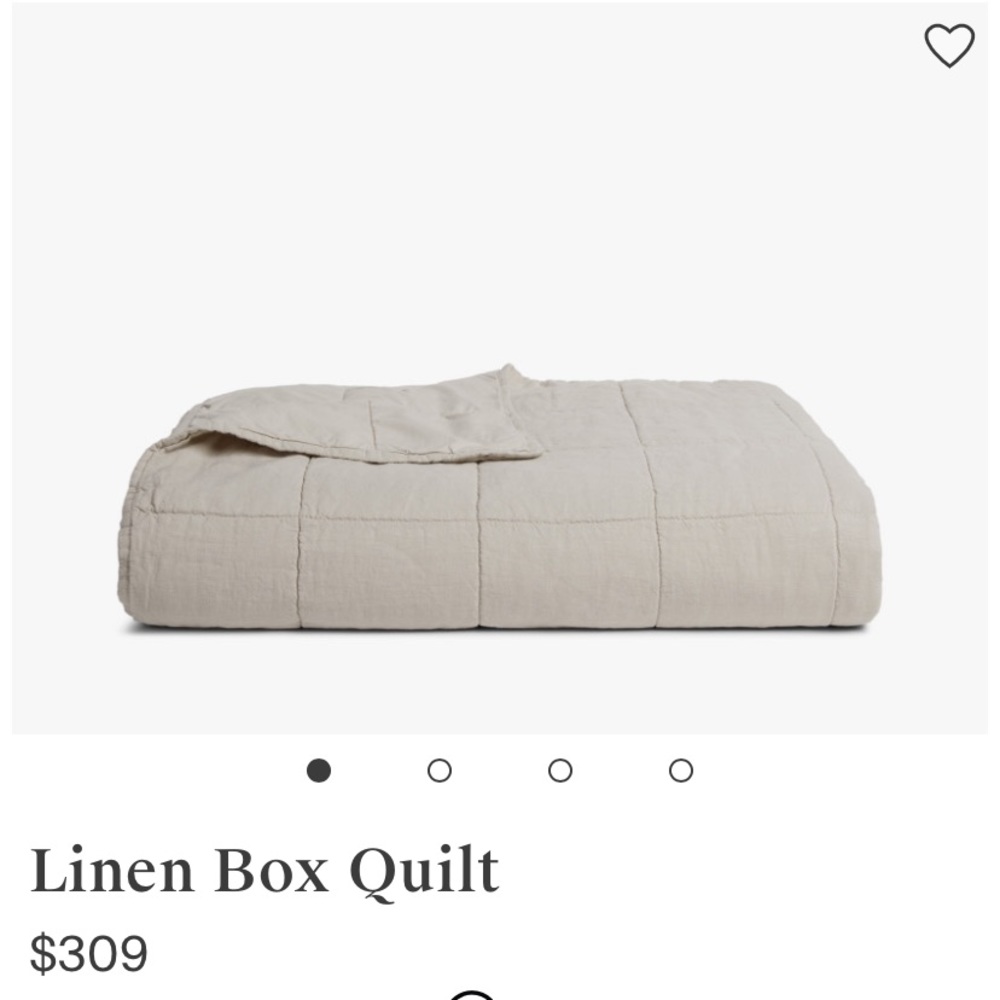 Parachute Linen Box Quilt in Bone, King